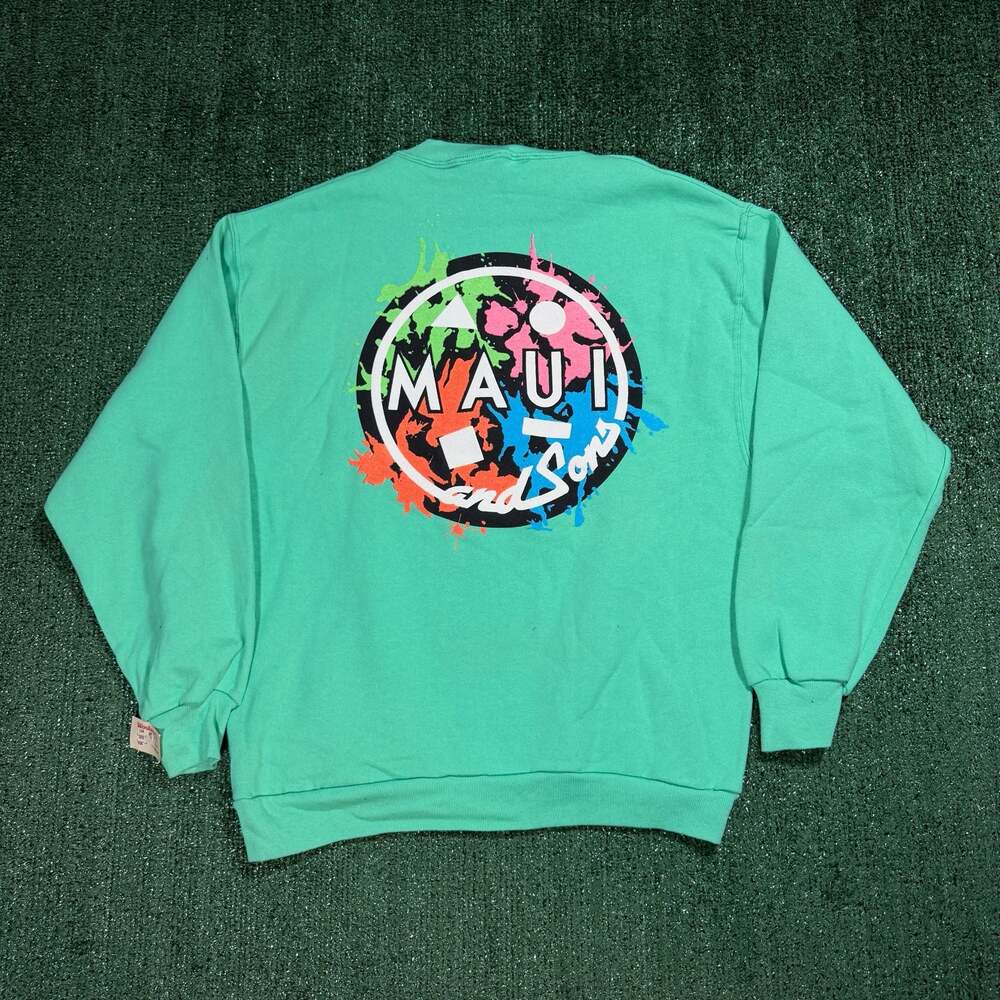 Vintage NWT Maui and Sons Cookie Logo Sweatshirt Mint Green Medium Medium